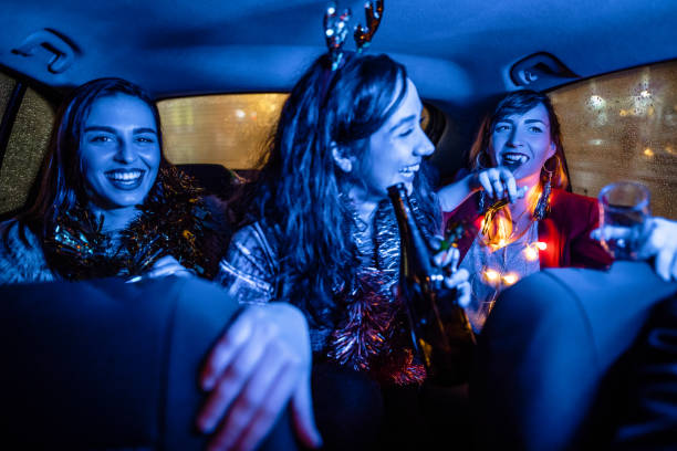 istock Neon party inside the party cab 1197862202