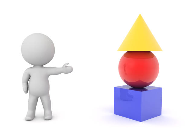 istock 3D Character showing colorful geometric shapes 1197869143