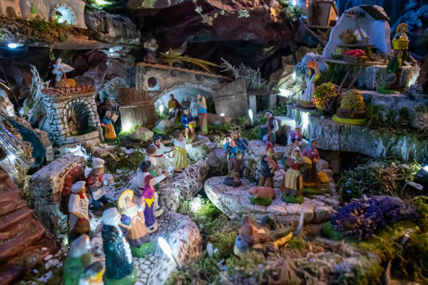 istock Christmas crib traditional decoration - Nativity scene 1197873144