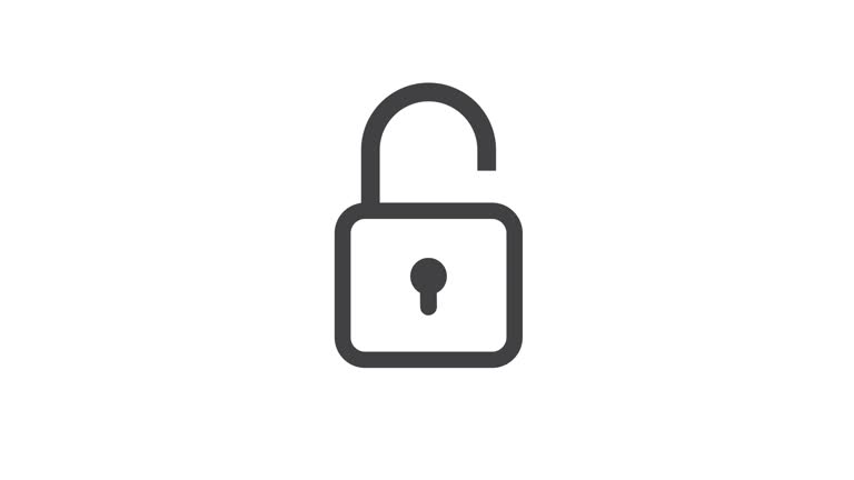 Lock Icon Animation 4k video