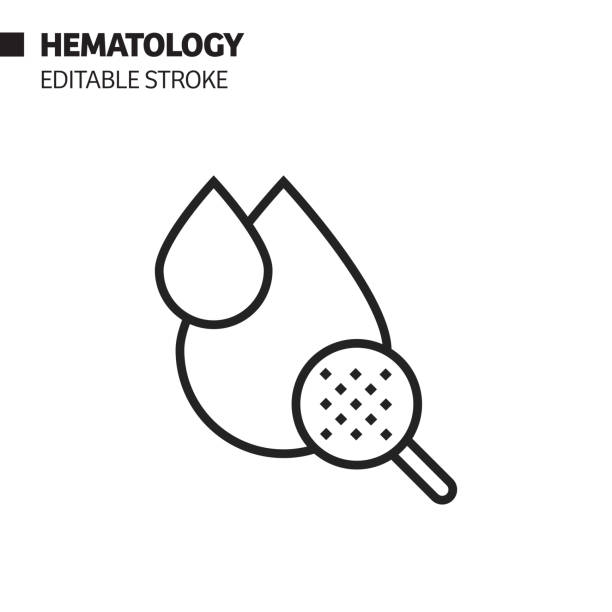 ilustrações de stock, clip art, desenhos animados e ícones de hematology line icon, outline vector symbol illustration. pixel perfect, editable stroke. - hematology