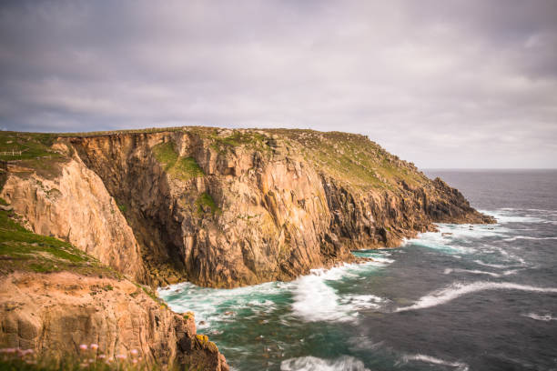 Zawn Trevilley and Carn Boel at Lands End on the tip of Cornwall, England, UK.