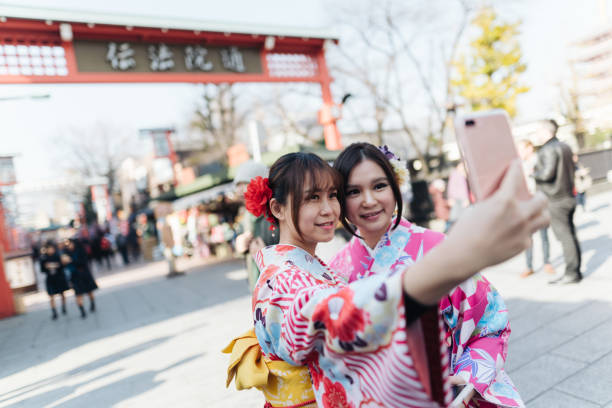 istock Kimono girls selfie 1197883659