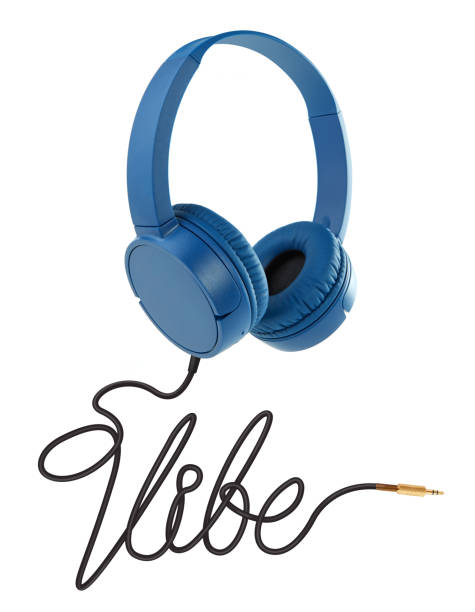 istock Headphones with vibe cable on white 1197887103