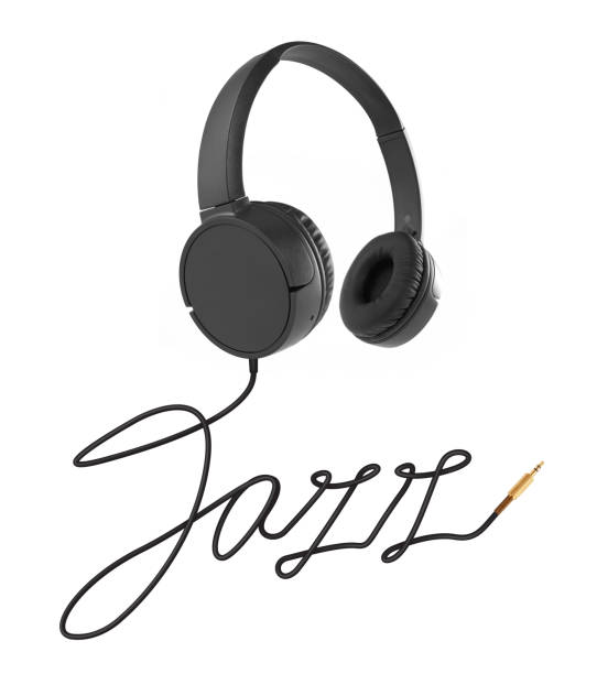 istock Headphones with jazz cable on white 1197887107