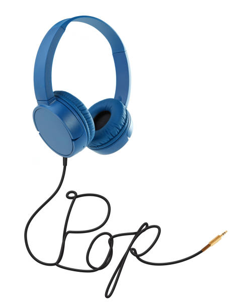 istock Headphones with pop cable on white 1197887121