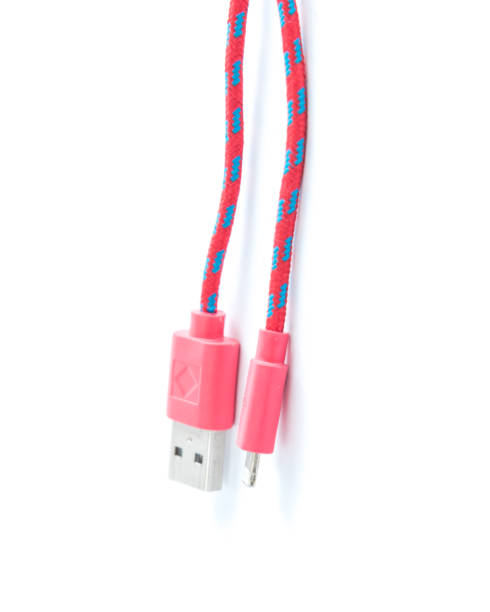 istock Studio shot lightning to USB cable charging isolated on white 1197888979