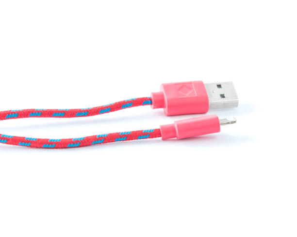 istock Studio shot lightning to USB cable charging isolated on white 1197888991