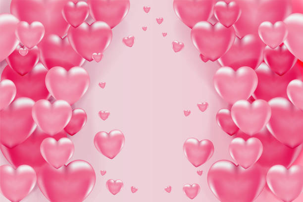 istock 3d vector saint valentine s day pink heart banner or card on light background. Poster and invitation 1197889910