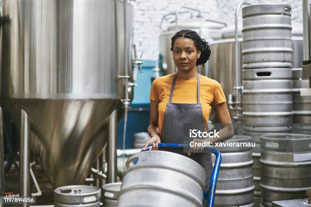 Mixed Race Female Craft Beer Brewer In Buenos Aires Stock Photo - Download Image Now