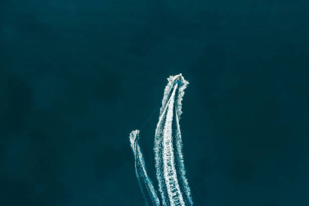 istock Wakeboard sport in aerial view. 1197895048