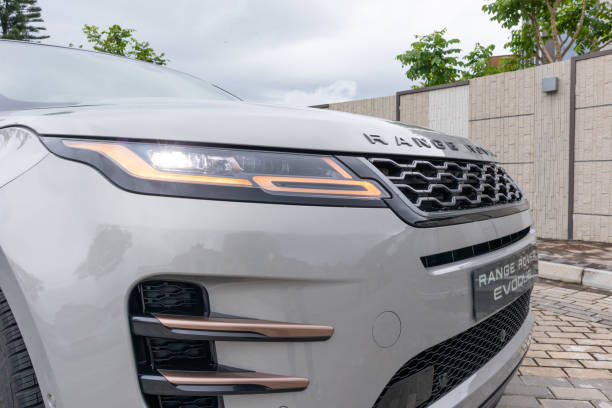Range Rover Evoque P250 Head Lamp Hong Kong, China July, 2019 : Range Rover Evoque P250 Head Lamp Test Drive Day on July 3 2019 in Hong Kong. evoque stock pictures, royalty-free photos & images