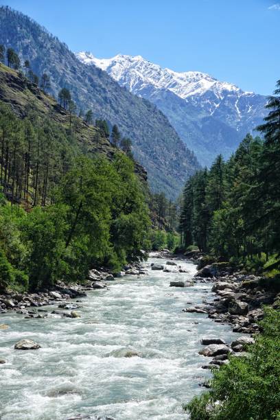 Parvati Valley, India A spectacular view of Parvati Valley with the backdrop of Himalaya captured at Kasol, Himachal Pradesh, India. himachal pradesh photos stock pictures, royalty-free photos & images