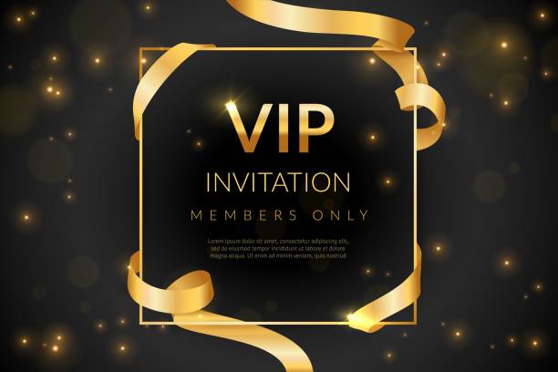 illustrations, cliparts, dessins animés et icônes de vip. carte-cadeau de luxe, coupon d'invitation vip, certificat avec texte d'or, adhésion exclusive et élégante logo dans la conception de vecteur de club de prestige - exclusivité