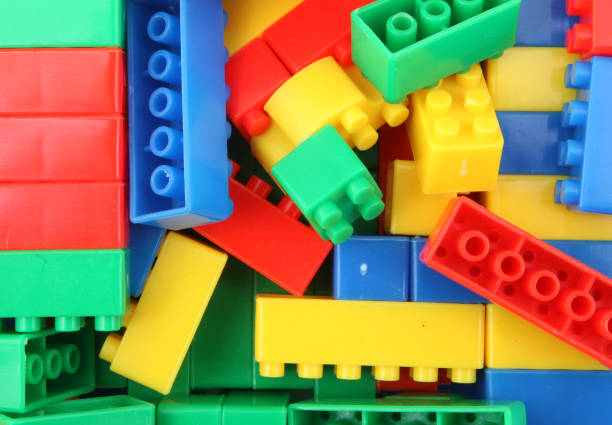istock Plastic building blocks toys isolated on white background 1197903822