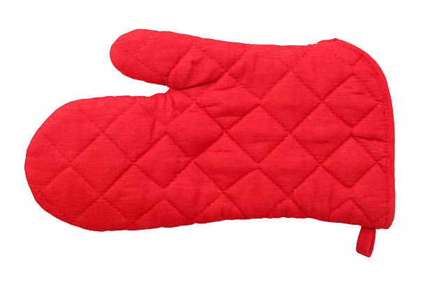 Oven glove red stock photo