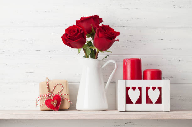 istock Valentines day card with rose flower bouquet 1197914595