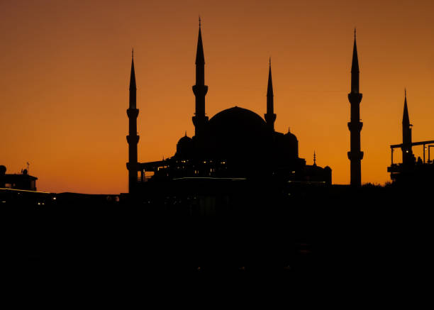 istock Silhouette of Sultanahmet mosque at sunset, Istanbul. 1197915892
