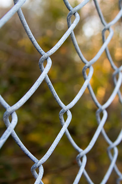 Chain link fence stock photo