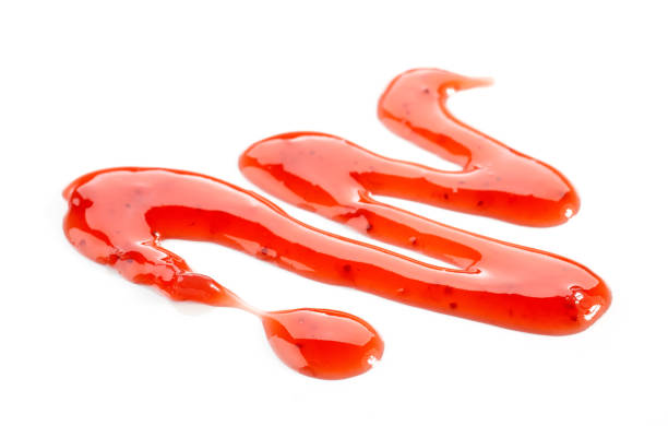 赤いイチゴソース - fruit sauce ストックフォトと画像