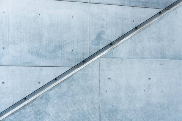 outdoor stair handrail on a concrete building in Munich, Germany