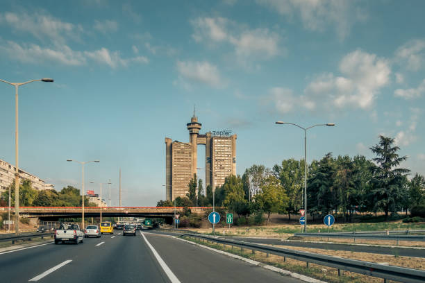 Belgrade, Serbia. August 29 2017. Western City Gate of Belgrade viewed from E 70 route.