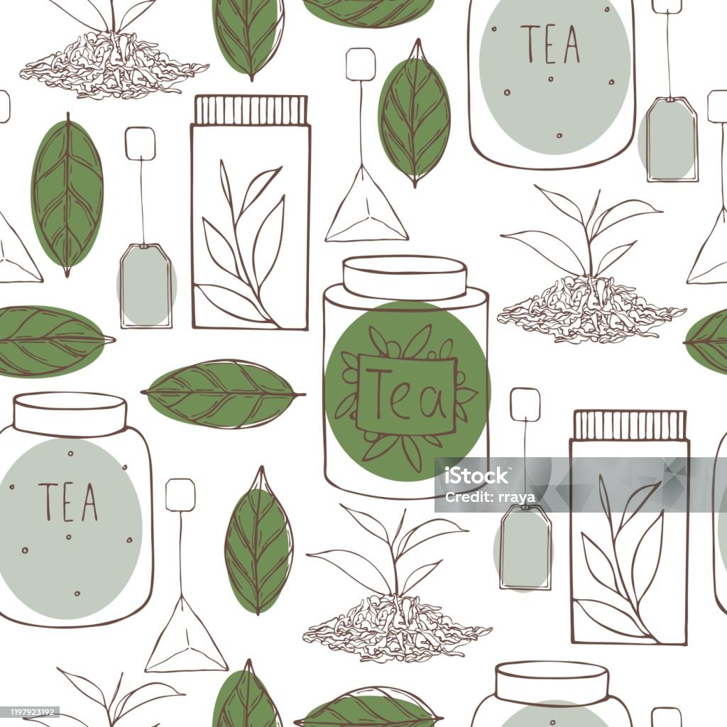 Pattern Vector Tea Tea Set Cans For Tea Vector Pattern Stock Illustration - Download Image ...