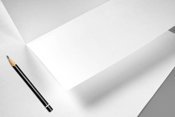 istock Blank Folded Sheet of Paper, Letterhead, or Flyer with Pencil 1197925864