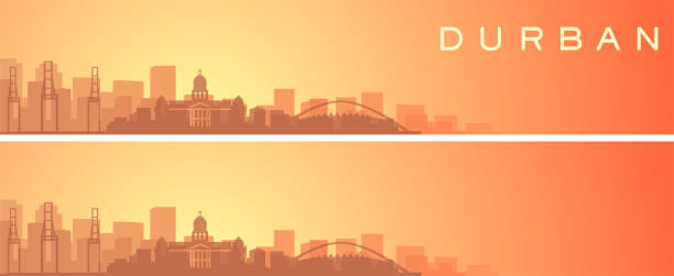 Durban Beautiful Skyline Scenery Banner Durban Beautiful Skyline Scenery Banner zululand stock illustrations