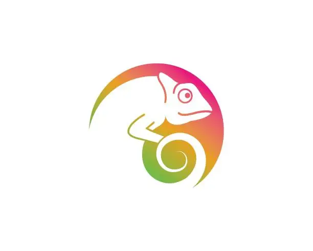 Vector illustration of chameleon vector icon logo illustration design