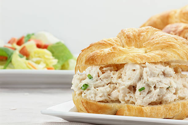sándwich de ensalada de pollo - sandwich salad chicken chicken salad fotografías e imágenes de stock
