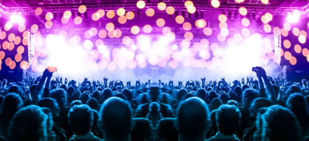 istock Concert stage, people are visible waving and clapping, silhouettes are visible 1197943150