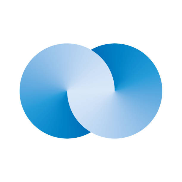 Infinity symblol of interlaced circles. Vector sign with gradient effect.