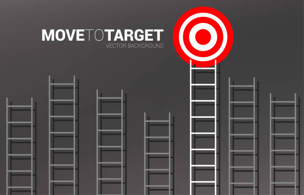 istock Group of ladder with the one to target. 1197949619