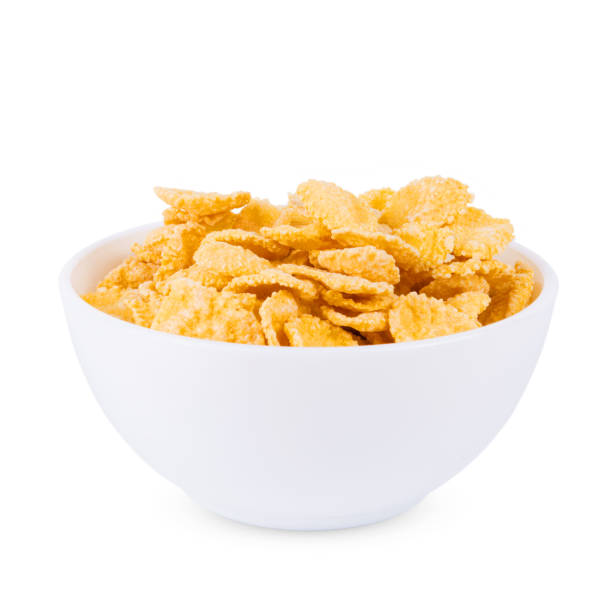 istock Corn flakes on a white bowl isolated on white background 1197955127