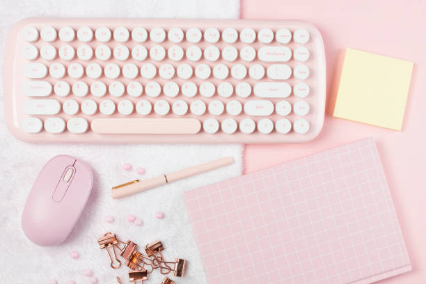 flat lay stationery collocate on work desk