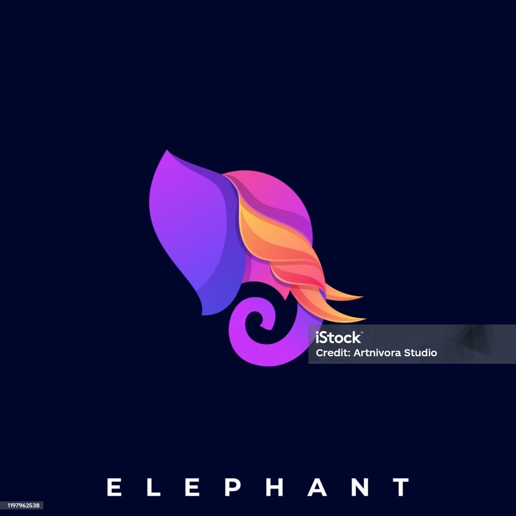 Vector Color Elephant Elephant Color Illustration Vector Template Stock Illustration ...