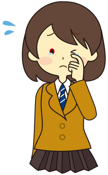 ilustrações, clipart, desenhos animados e ícones de menina da febre do feno - hay fever