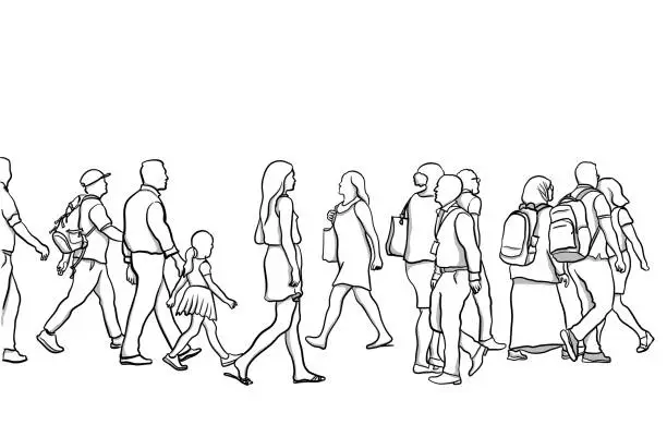 Vector illustration of Crosswalk People Variety