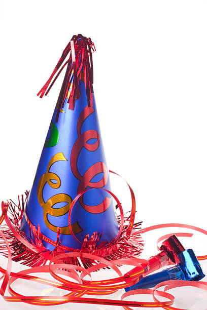 istock Party hat, blowers and ribbons 119796614