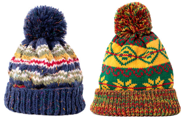 istock Blue yellow winter bobble ski hat 1197975476