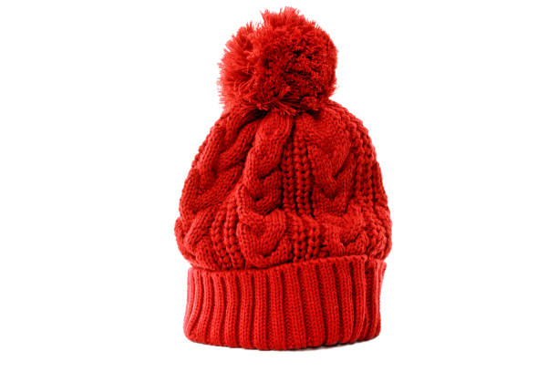 istock Red winter knit ski hat isolated white 1197975493
