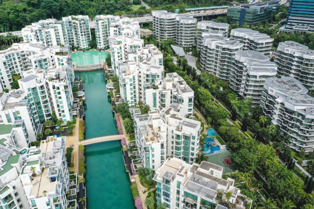 istock Luxury homes in Singapore seen from above 1197977958