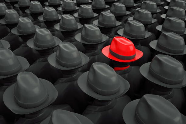 istock Businessman with different hat, Leadership concept. 1197981643