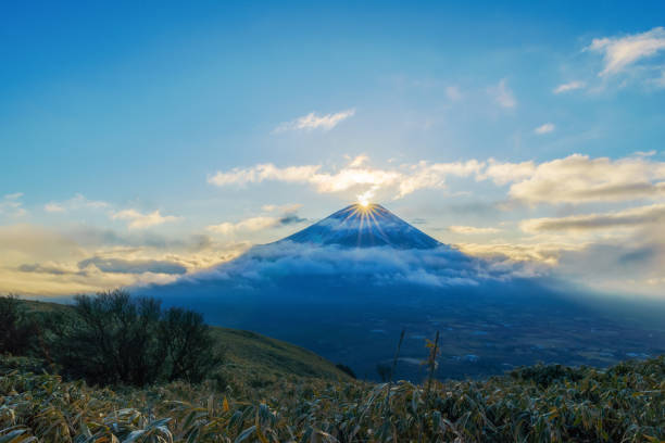 View of Diamond Fuji from Mt. Ryugatake on New Years Day 2020