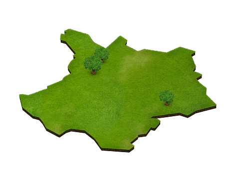 3D world map on green wavy background 3d image 3D Rendering Image