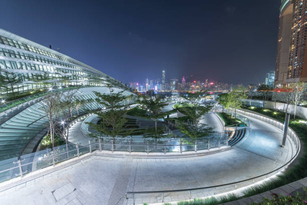 istock Public park in Hong Kong at night 1197985320