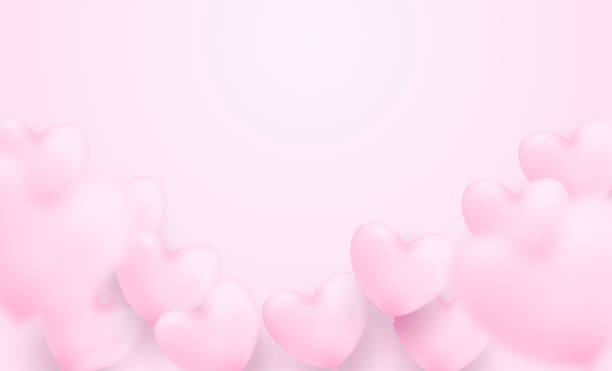 istock Happy Valentine's day background. Design with pink heart balloons on pink background. Vector. 1197986300