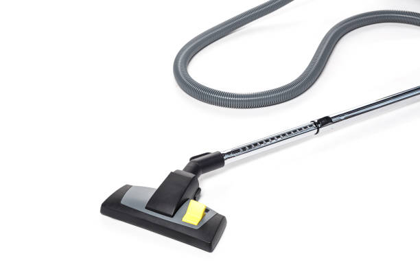 3d rendering of black plastic vacuum brush isolated on white background. Indoor housework. Home cleaning. Electric devices.