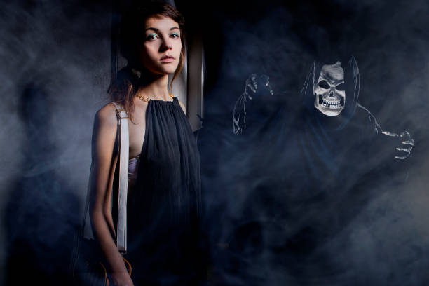 istock Hallucinating Woman Seeing Demons or Ghosts 1197990537